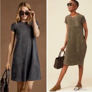 J. McLaughlin faux suede A-line swing dress